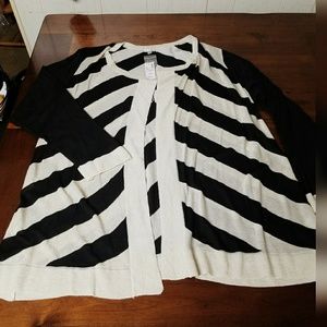 NWT Open Front Gold Shimmer Stripped Cardigan